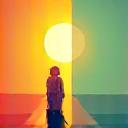 Digital Detox icon: Person peacefully walking away from phone